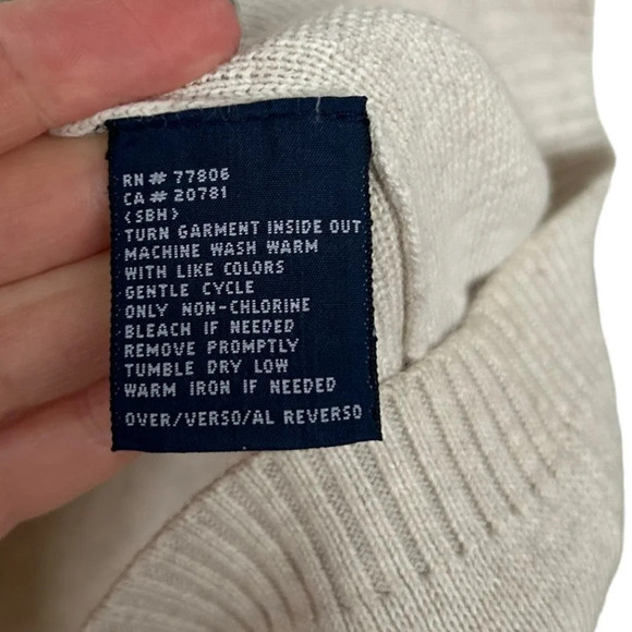 Tommy Hilfiger Men's Large 100% Cotton Heavyweight Cream Ribbed Pullover Vest - Picture 4 of 6